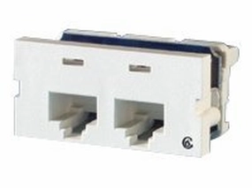 Ortronics Clarity 6 Series II - Modular insert - CAT 6 - fog white - 2 ports S22600
