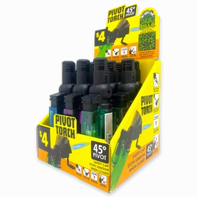 Pivot Head Torch Lighter with Flip Down Lid- 10 Pieces Per Retail Ready Display 41590