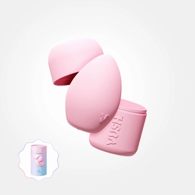 Plump - Compact   Rechargeable Pink Squishy Palm Vibrator with Travel Case