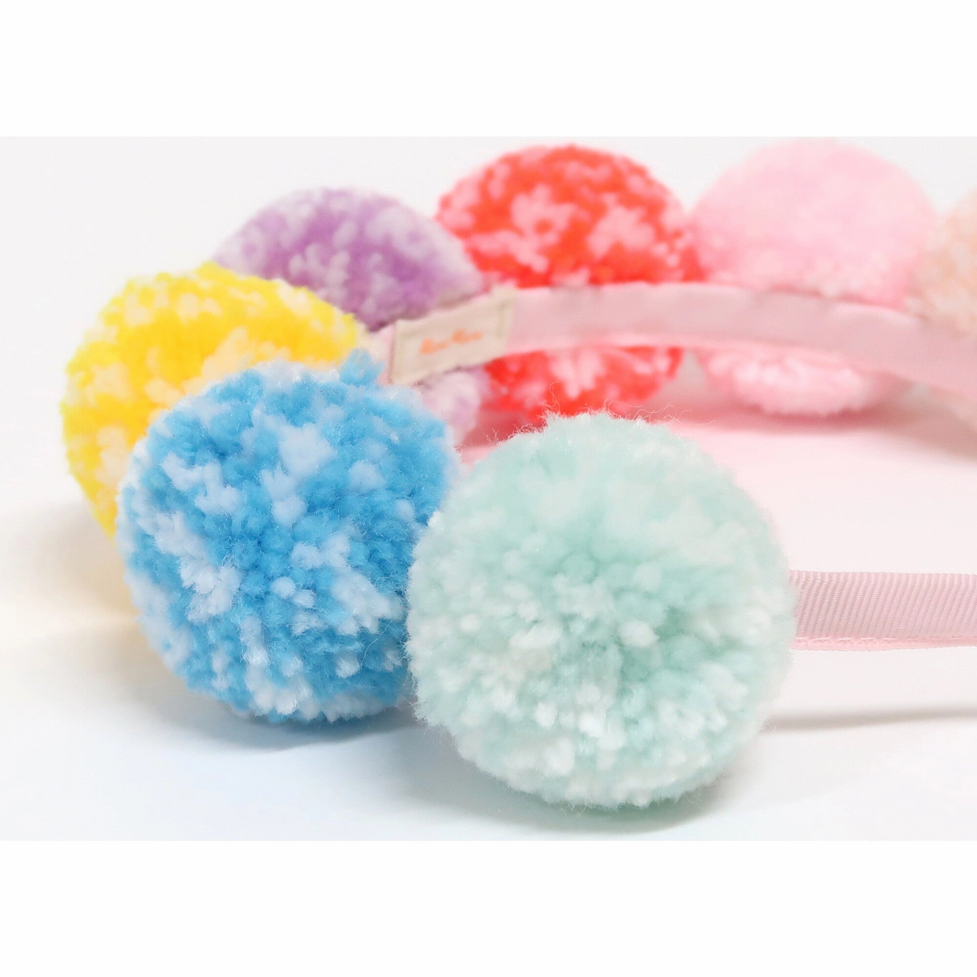 Rainbow Pompom Headband