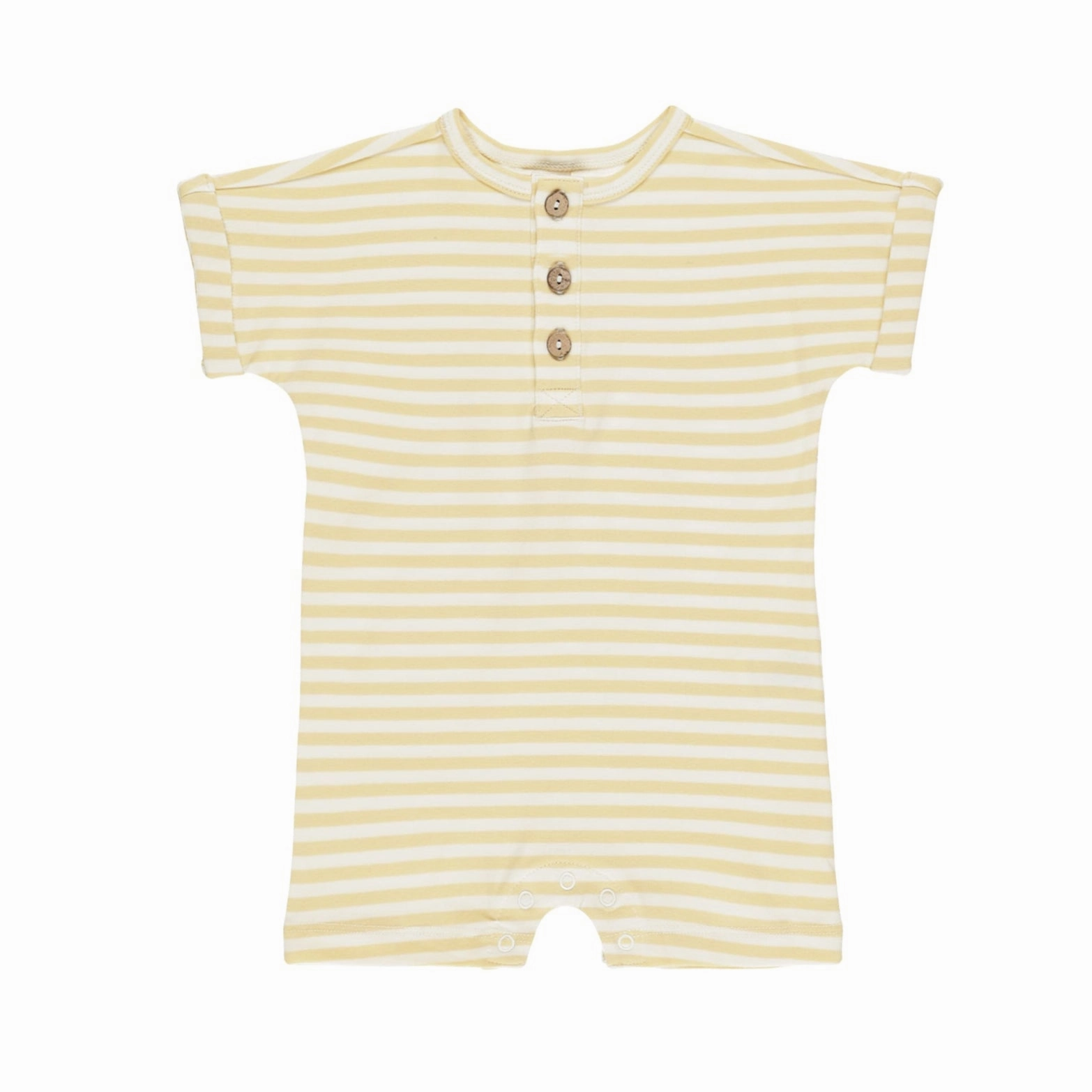 Short Sleeve One-Piece - Yellow Stripe