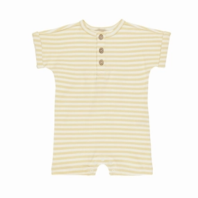 Short Sleeve One-Piece - Yellow Stripe