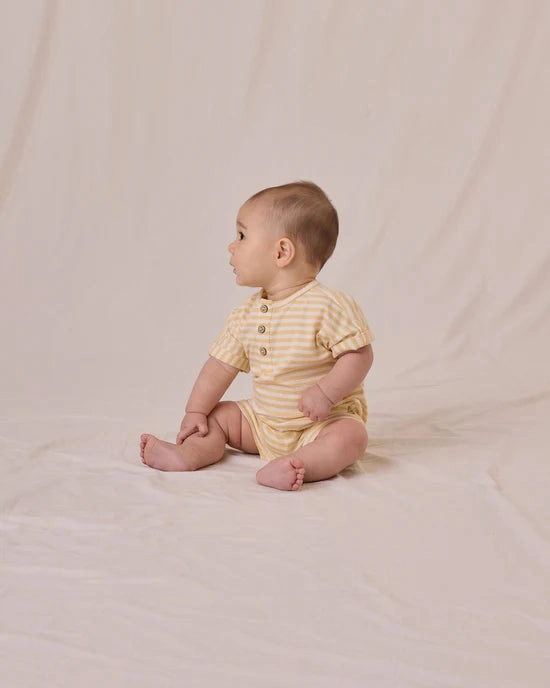 Short Sleeve One-Piece - Yellow Stripe
