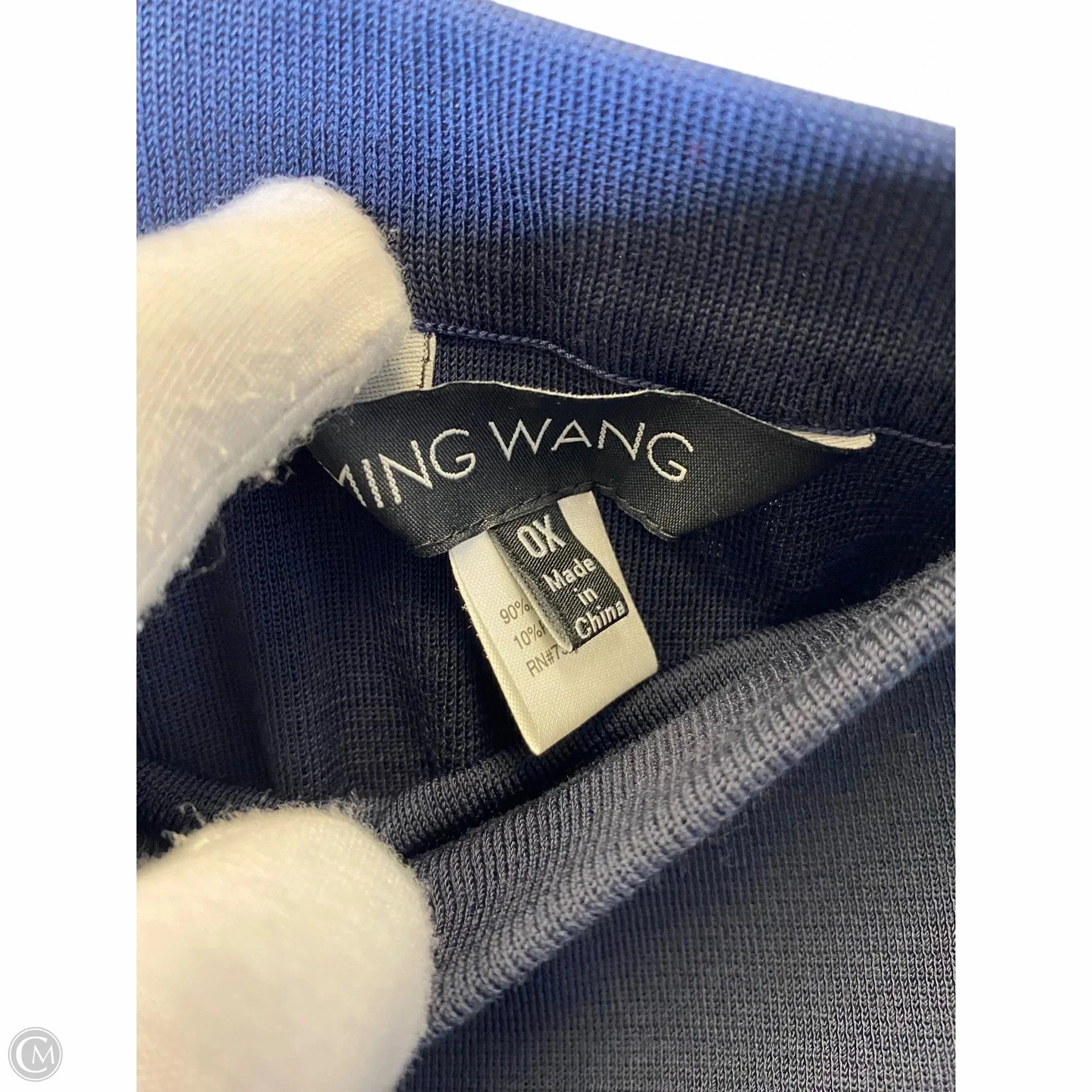 Skirt Midi By Ming Wang In Navy, Size: 0x