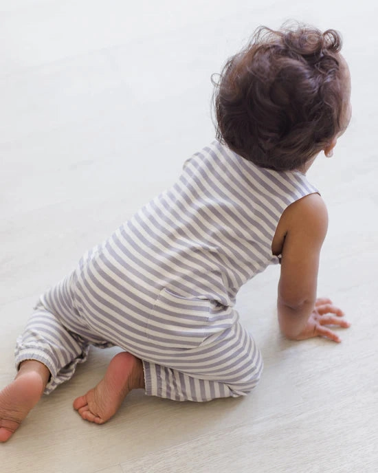 Sleeveless Jumpsuit - Blue Stripe