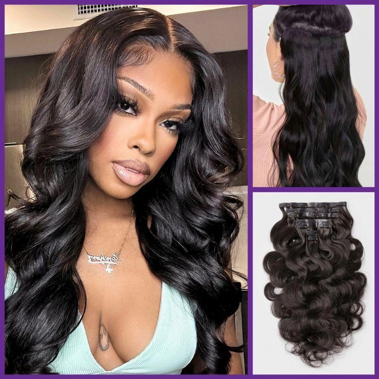 Straight / Body Wave / Kinky Curly / Yaki Straight / Kinky Straight / Messy Curly Clip in Hair Extensions Real Human Hair Pieces 135g 9pcs / 7pcs with Free Gift