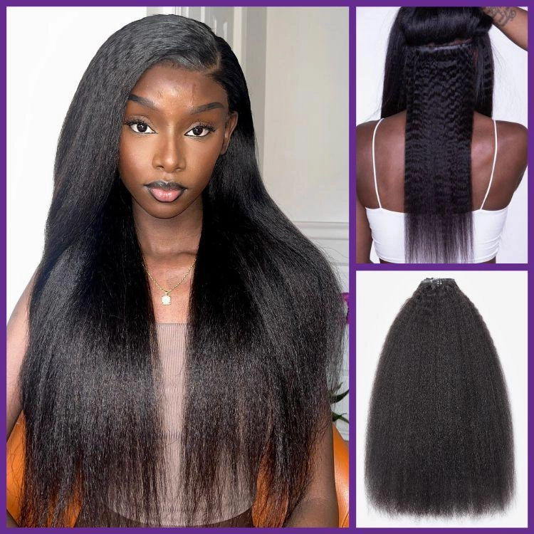 Straight / Body Wave / Kinky Curly / Yaki Straight / Kinky Straight / Messy Curly Clip in Hair Extensions Real Human Hair Pieces 135g 9pcs / 7pcs with Free Gift