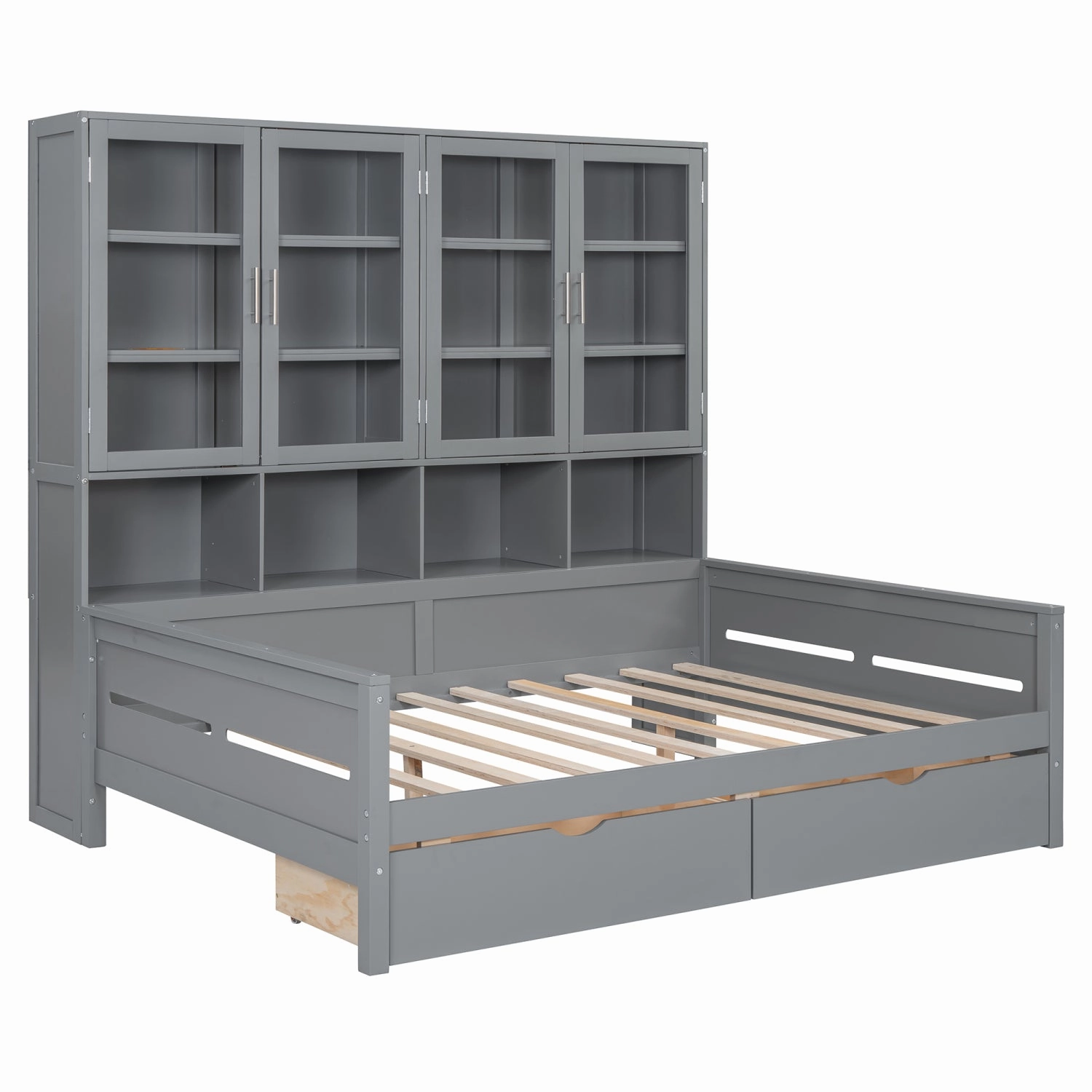 Streamdale Wooden Daybed w/ Storage, LED & Shelves