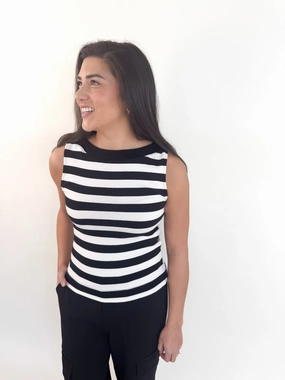 Sure Thing Boatneck Striped Tank