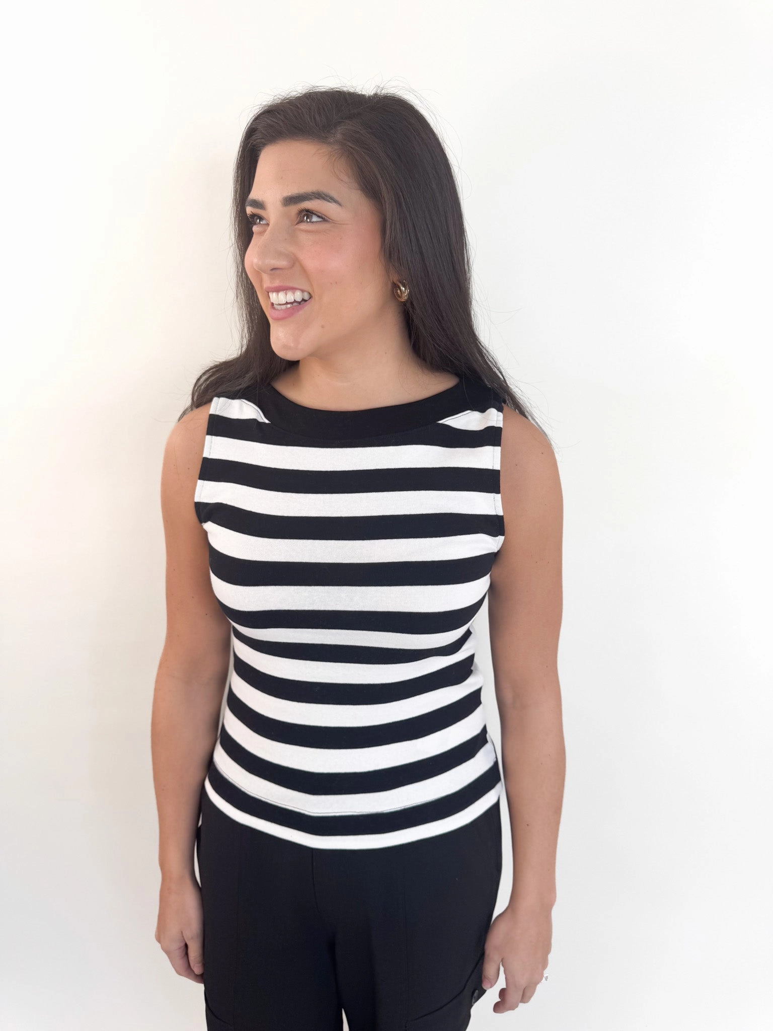 Sure Thing Boatneck Striped Tank