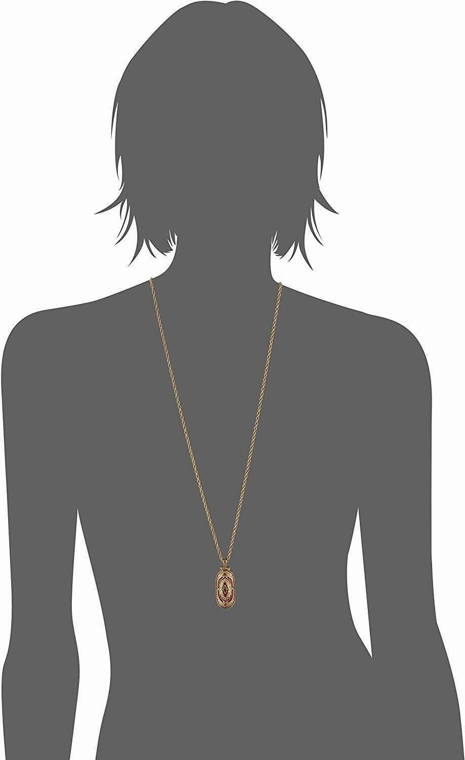 Symbols Of Faith Red Enamel Swing Open Pendant Enclosed Reliquary Crucifix Necklace 30"