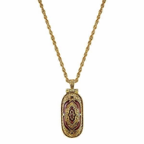 Symbols Of Faith Red Enamel Swing Open Pendant Enclosed Reliquary Crucifix Necklace 30"