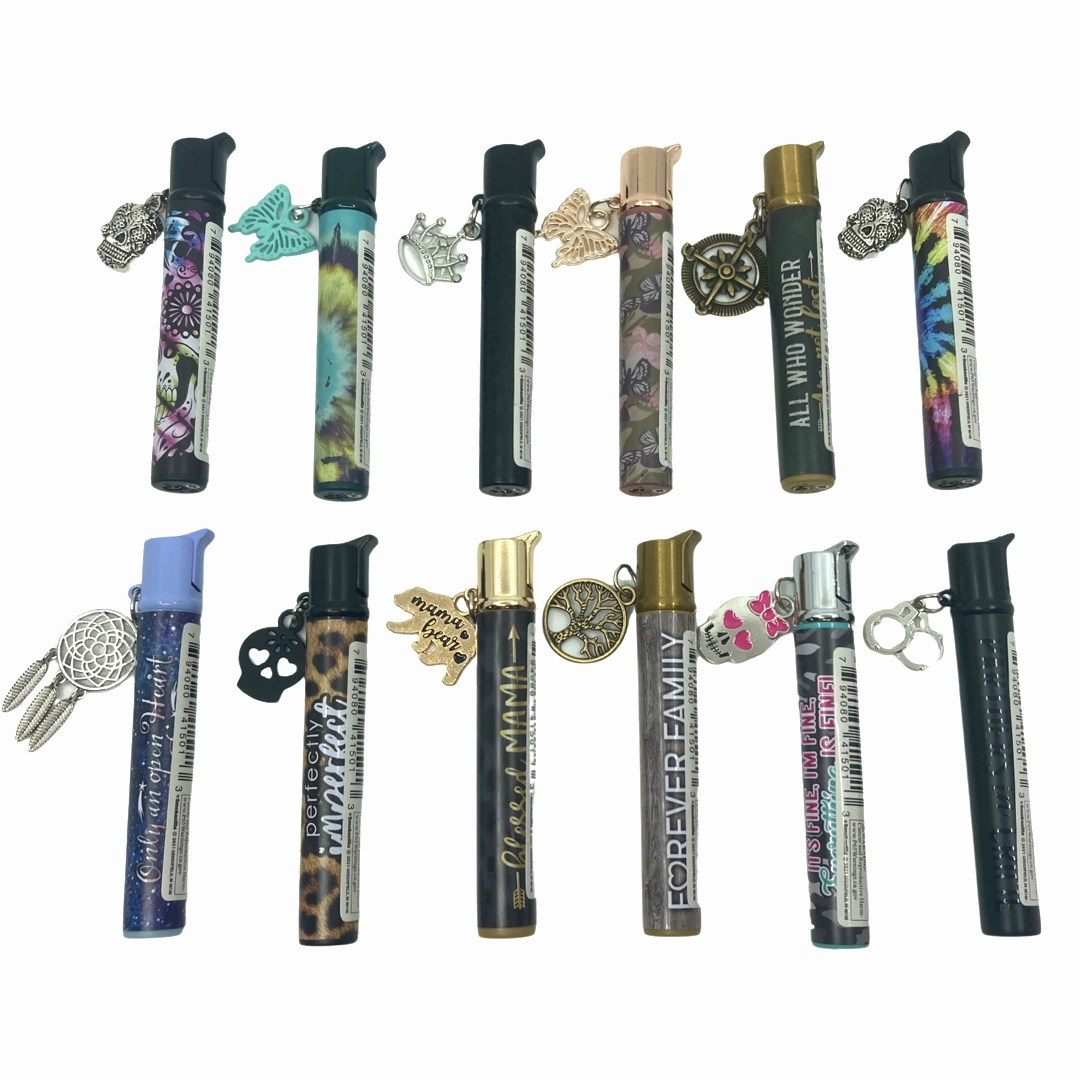 Thin Tube Lighter with Charm- 12 Pieces Per Retail Ready Display 41485