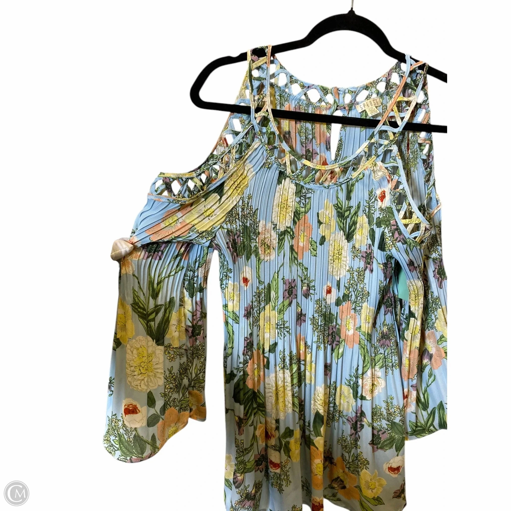 Top 3/4 Sleeve By Spense In Floral Print, Size: M