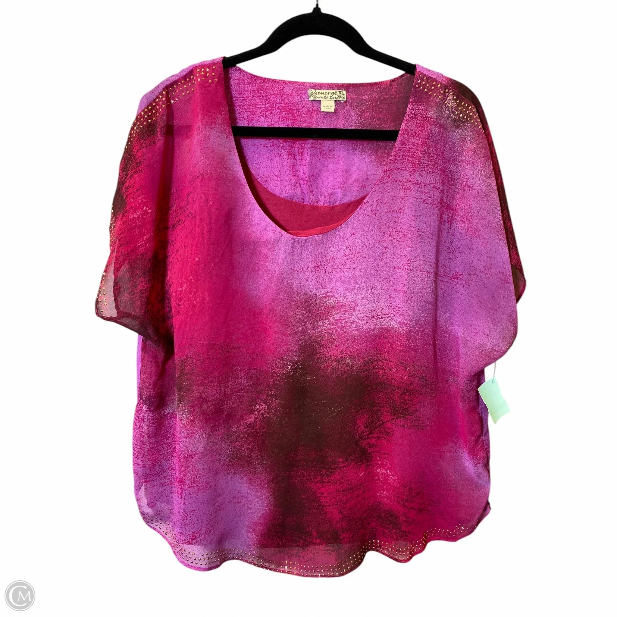 Top Short Sleeve By Clothes Mentor In Pink, Size: Xl