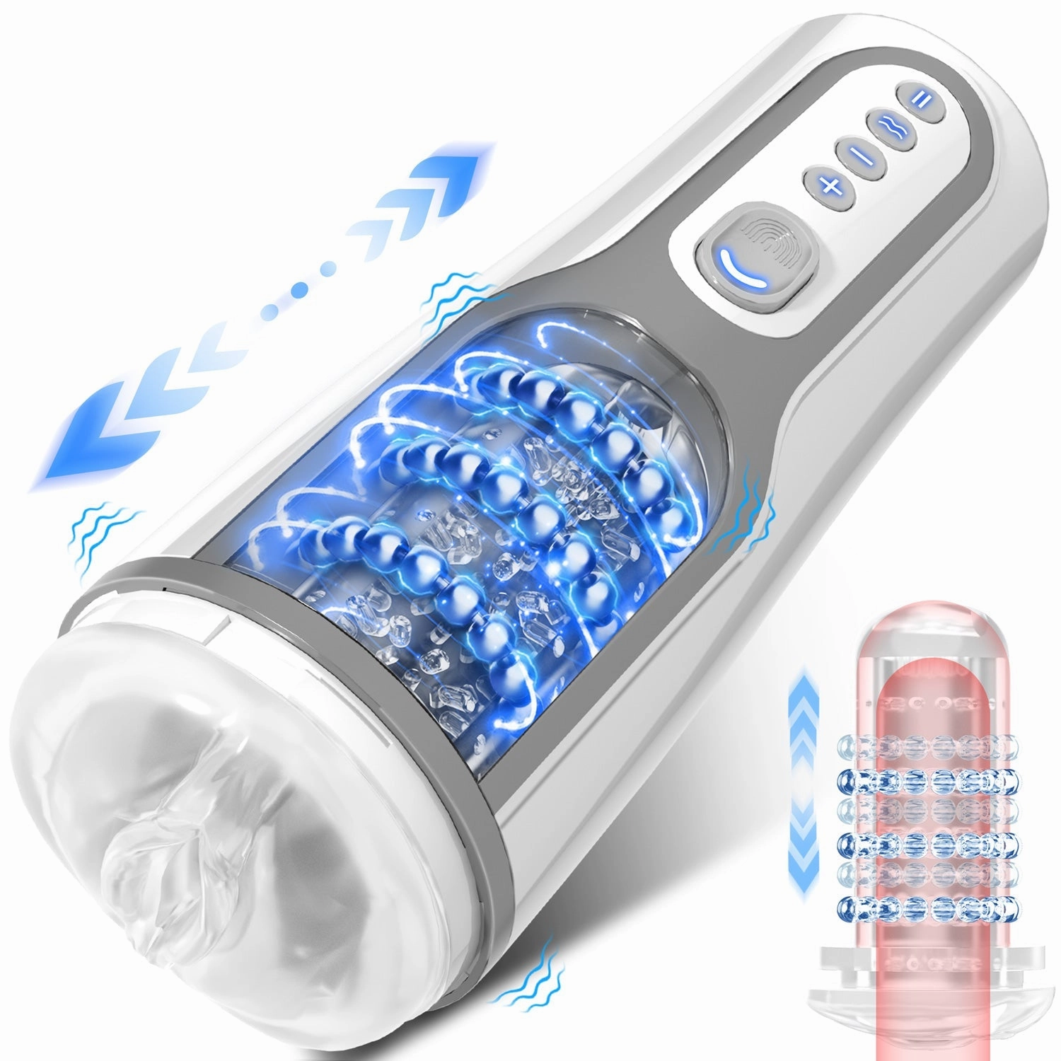 Valencia - Automatic Thrusting Male Masturbator with Massaging Beads