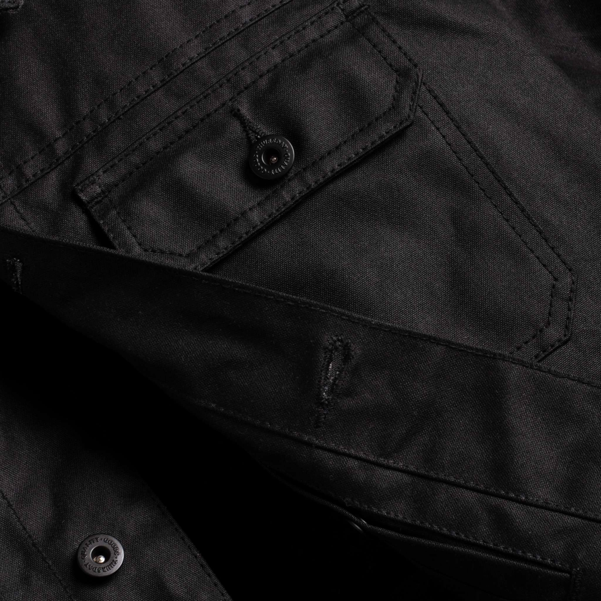Waxed Trucker Jacket | Black