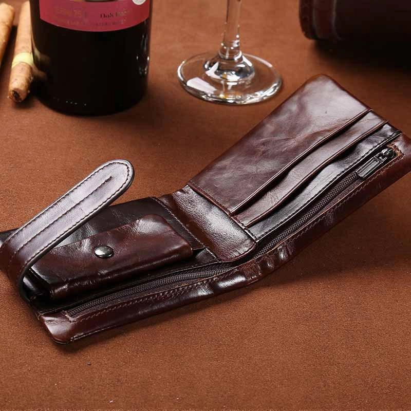 West Louis™ Oil Wax Genuine Leather Wallet