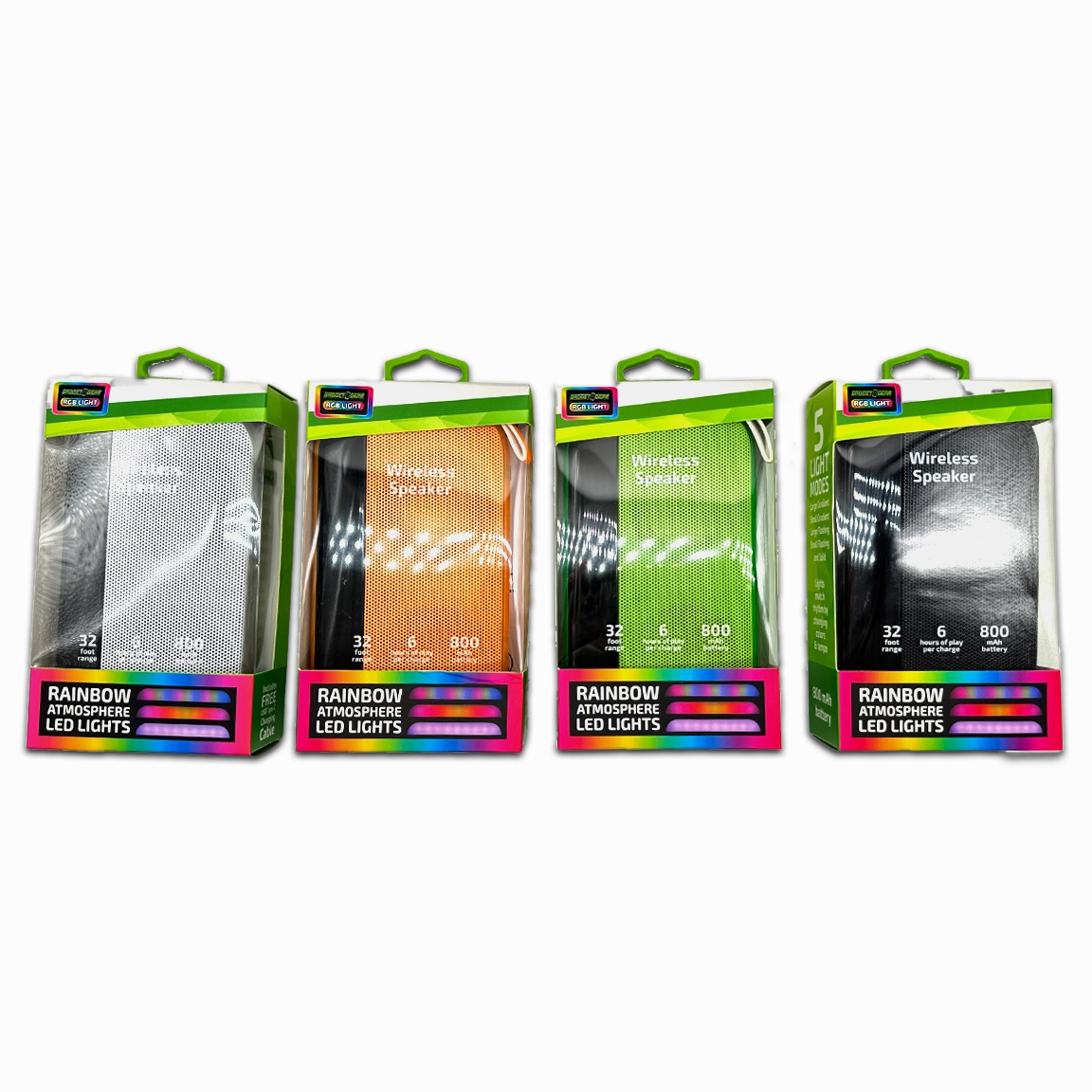 Wireless Speaker Transparent with LED Lights - 6 Pieces Per Retail Ready Display 23874