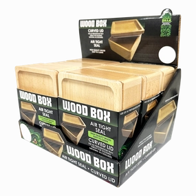 Wood Storage Box with Wood Tray Lid- 6 Pieces Per Retail Ready Display 25100