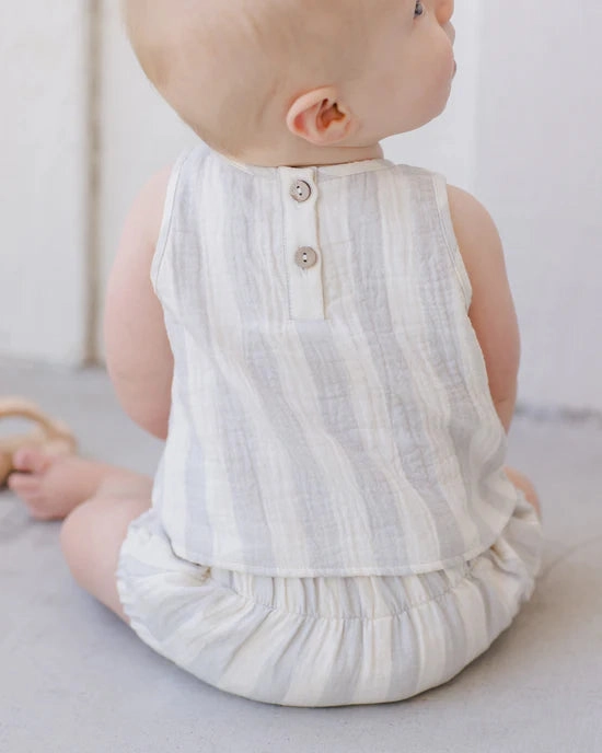 Woven Tank   Short Set - Sky Stripe