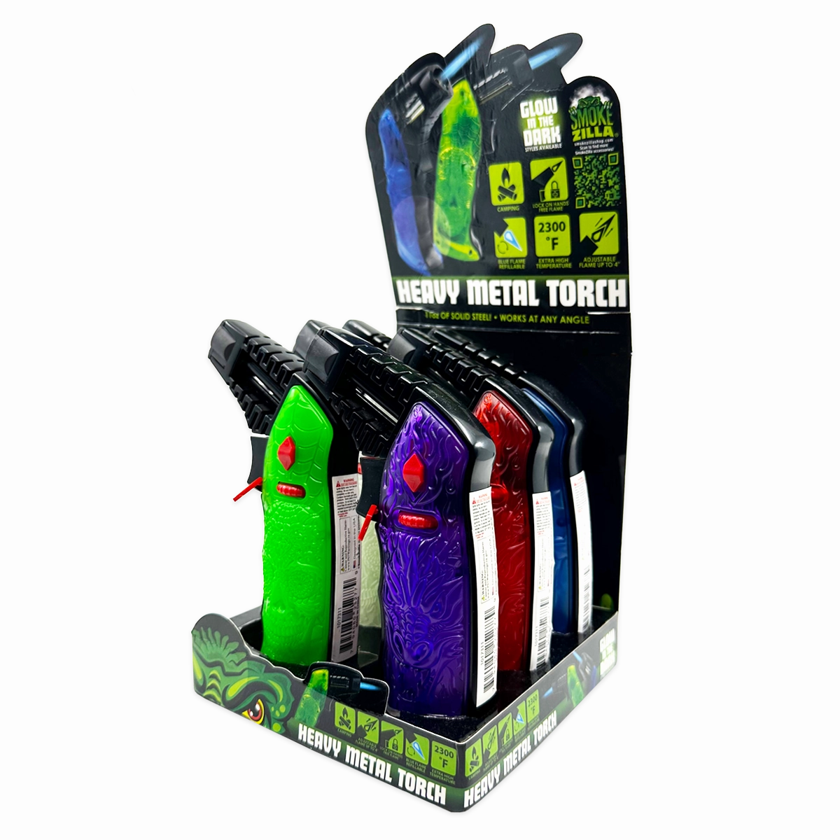 XXL Torch Lighter With Transparent Handle - 6 Pieces Per Retail Ready Display 25277